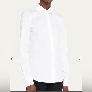 Lafayette 148 Classic White Collared Shirt NWT 14